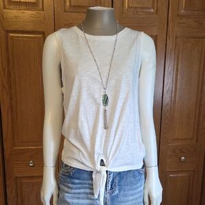 Sanctuary White Tie-Front Tank